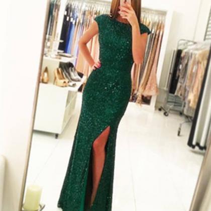 Sparkly Prom Dress,green Prom Dresses,backless..