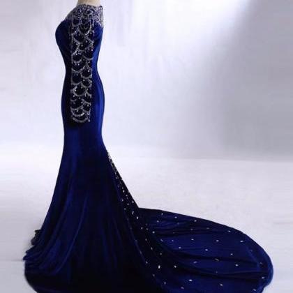 Mermaid Prom Dress V-neck Evening Gowns With..
