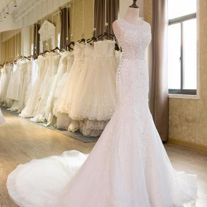 Crystal Mermaid Wedding Dresses Lace