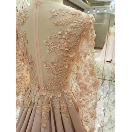 Real Picture O-neck Chapel Train Evening Dresses A..