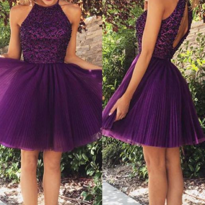 Short Purple Homecoming Dress, Short Homecoming..