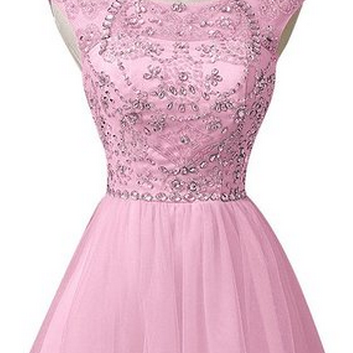 Short A-line Tulle Homecoming Dresses Sequins..