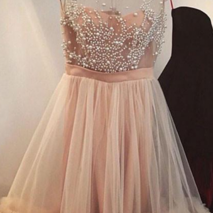 Coral Unique Cap Sleeves Tulle Short Homecoming..
