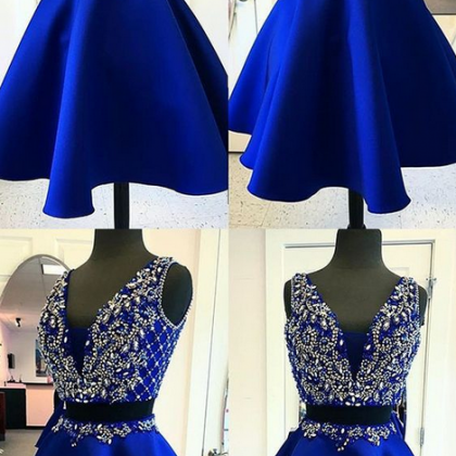 Two Pieces Homecoming Dresses,royal Blue..