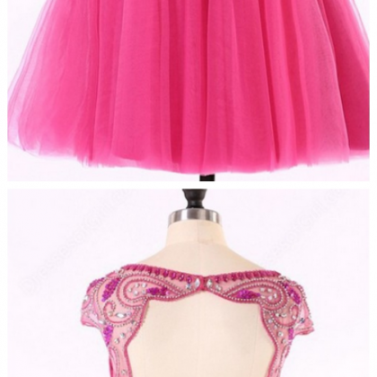 Backless Homecoming Dress, Sexy Pink Homecoming..