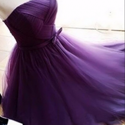 Grape Homecoming Dress,short Tulle Prom..