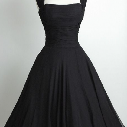Black Chiffon Homecoming Dress,a-line Homecoming..