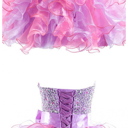 Purple Tulle Homecoming Dress,sweetheart Ruffles..