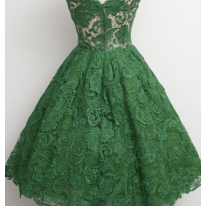 Vintage Scoop Homecoming Dress,green Lace..