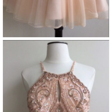Homecoming Dresses Short Beads Two Piece Straps..