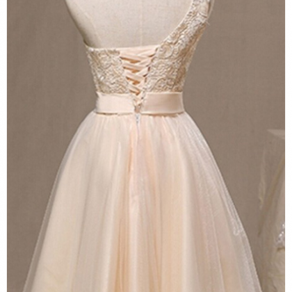 Champagne Homecoming Dresses, Lace Homecoming..