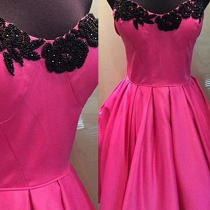 Sweetheart Pink Homecoming Dress, Black..
