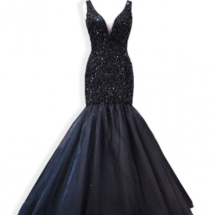 Mermaid Prom Dress,formal Evening Dress,crystal..