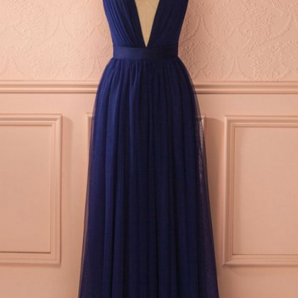 Prom Dresses, Royal Blue Prom Dresses, Deep V..