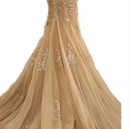 Gold Prom Dresses,charming Evening Dress,gold Prom..