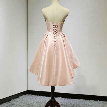 Simple Pearl Pink Satin Style Sweet Dresses, High..