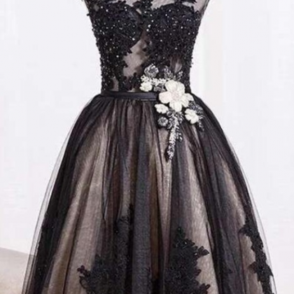 Black Vintage Dresses,homecoming Dresses,lace..