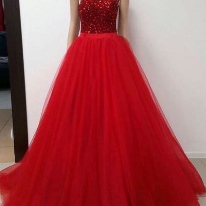 Halter Prom Gowns,crystal Beaded Prom Dress,tulle..