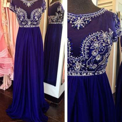 Royal Blue Long Pom Dresses,custom Made Pom..