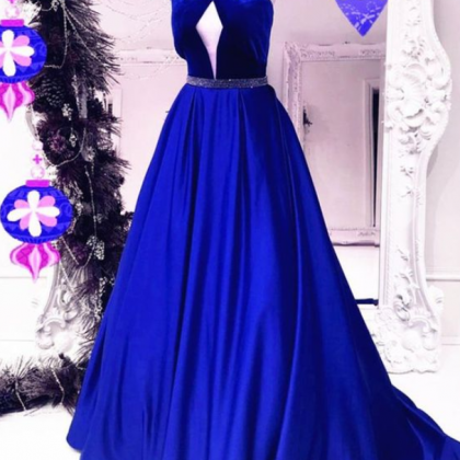 Unique Royal Blue Prom Dress, Charming Prom Dress,..