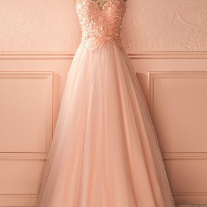 Unique Lace Prom Dress With Lace Formal Gown Tulle..