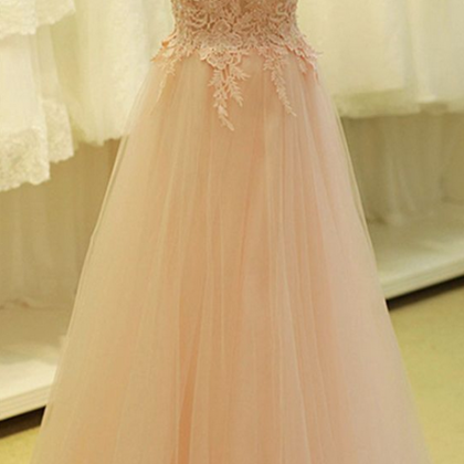 Tulle Prom Dresses,pink Prom Dress,modest Prom..