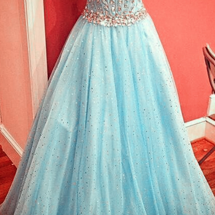 Prom Dresses,prom Dress,gorgeous Sparkly Baby Blue..