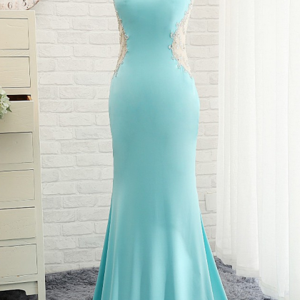 Modest Prom Dresses,sexy Prom Dress,goregeous Blue..