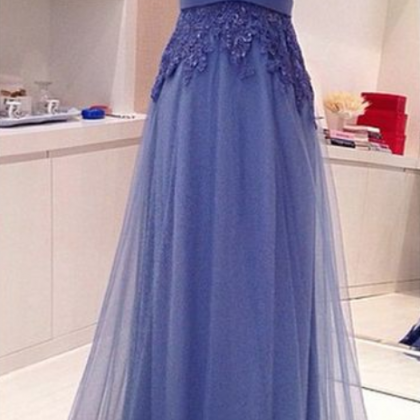 Royal Blue Prom Dress,lace Prom Dress,backless..