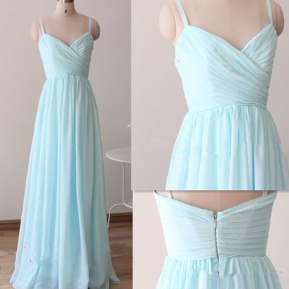 Sexy Blue Chiffon Long Prom Dress,prom Dresses