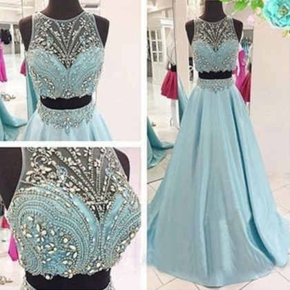 2 Piece Prom Gown,two Piece Prom Dresses,evening..