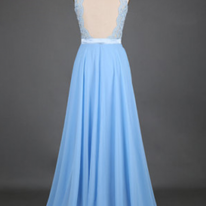 Lace Prom Dresses,light Sky Blue Prom Dress,modest..