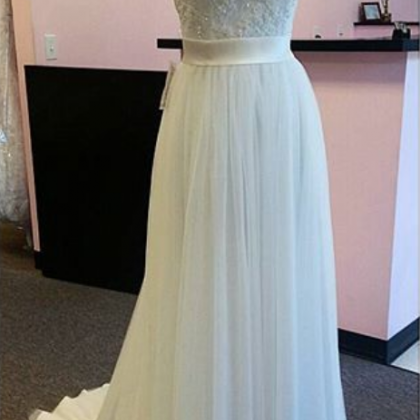 White Prom Dresses,long Prom Gown,lace Prom..