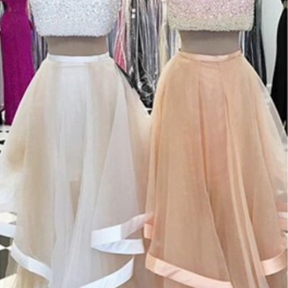 A Line Prom Gown,two Piece Prom Dress,evening..