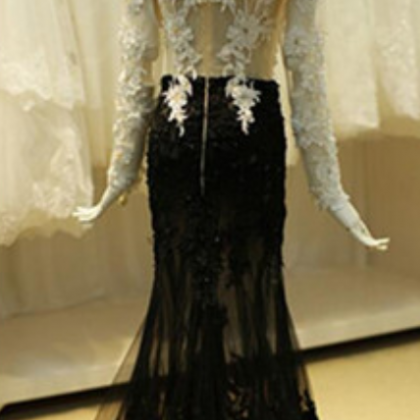 Black Prom Dresses,lace Prom Dress,sexy Prom..