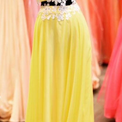 2016 Beaded Prom Dresses,beading Prom Dress,yellow..