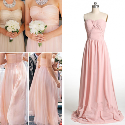 Blush Pink Bridesmaid Gown,modest Prom..