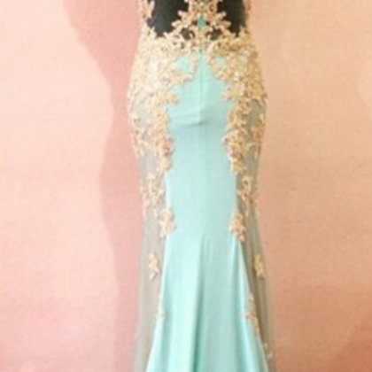 Blue Prom Dresses,chiffon Prom Gowns,lace Prom..