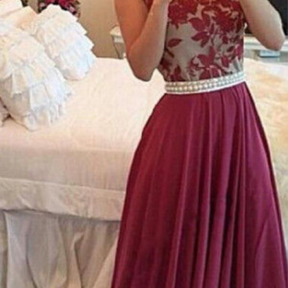 Burgundy Prom Dresses,backless Prom Dress,lace..