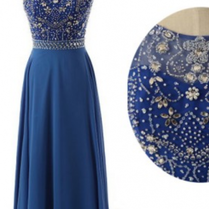 Royal Blue Prom Dress,a Lineprom Dress,chiffon..