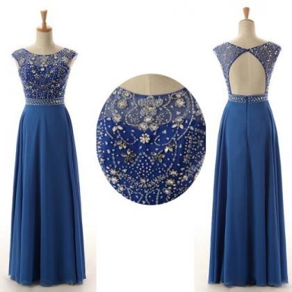 Royal Blue Prom Dress,a Lineprom Dress,chiffon..