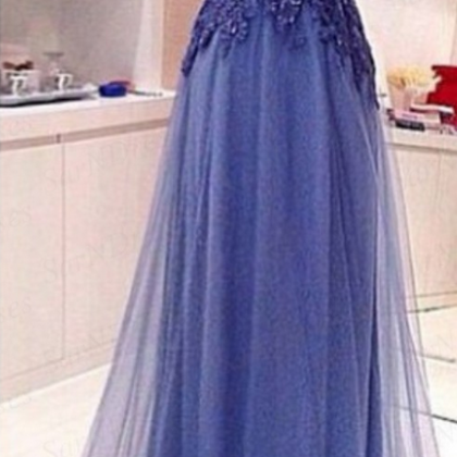 Backless Prom Dresses,blue Prom Dress,backless..