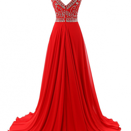 Red Prom Dresses,elegant Evening Dresses,long..