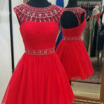 Red Homecoming Dress ,short Homecoming Dress,open..