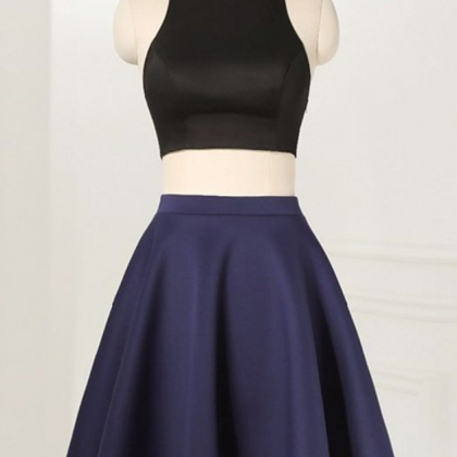 Sexy Homecoming Dresses,navy Blue Dresses,2 Pieces..