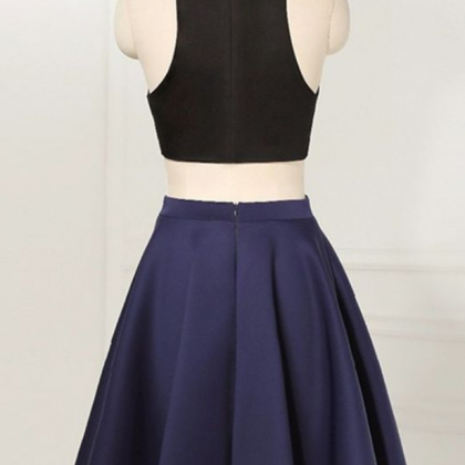 Sexy Homecoming Dresses,navy Blue Dresses,2 Pieces..