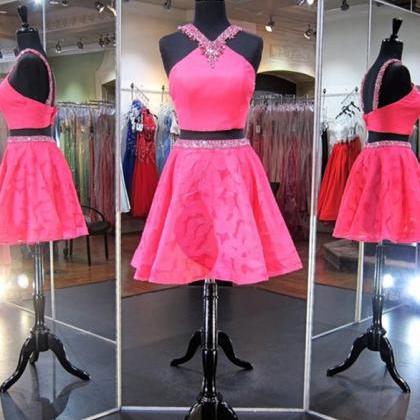 Homecoming Dress,2 Piece Homecoming Dresses,pink..