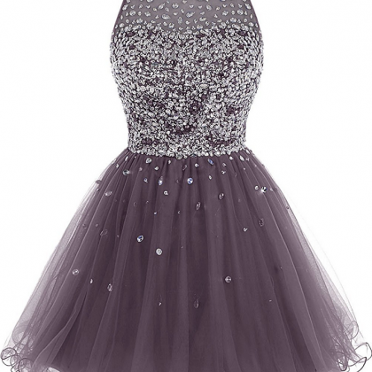 Short Tulle Beading Homecoming Dress Prom Gown,..