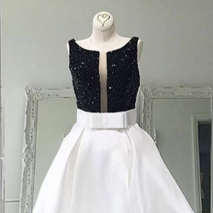 White Homecoming Dress,short Prom Dress 2017,bow..