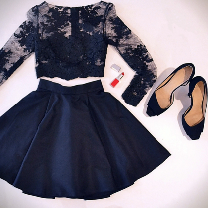 Homecoming Dress,black Homecoming Dresses,lace..